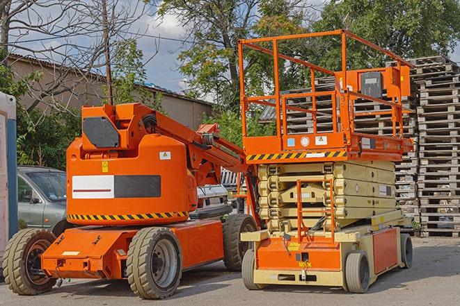 forklift carrying pallets in warehouse in Inglewood, CA